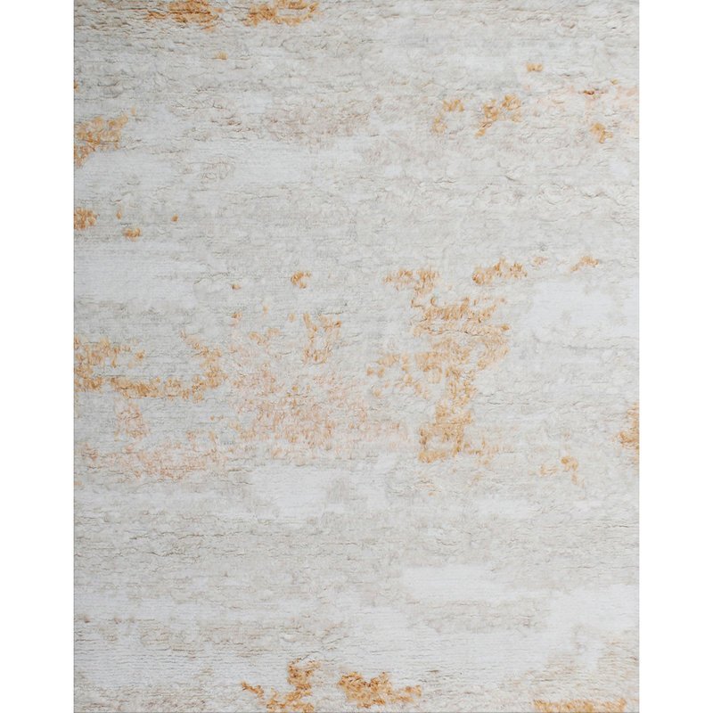 Tapis gris / gris de haute qualité noué à la main, Rectangle 8 pi x 10 pi