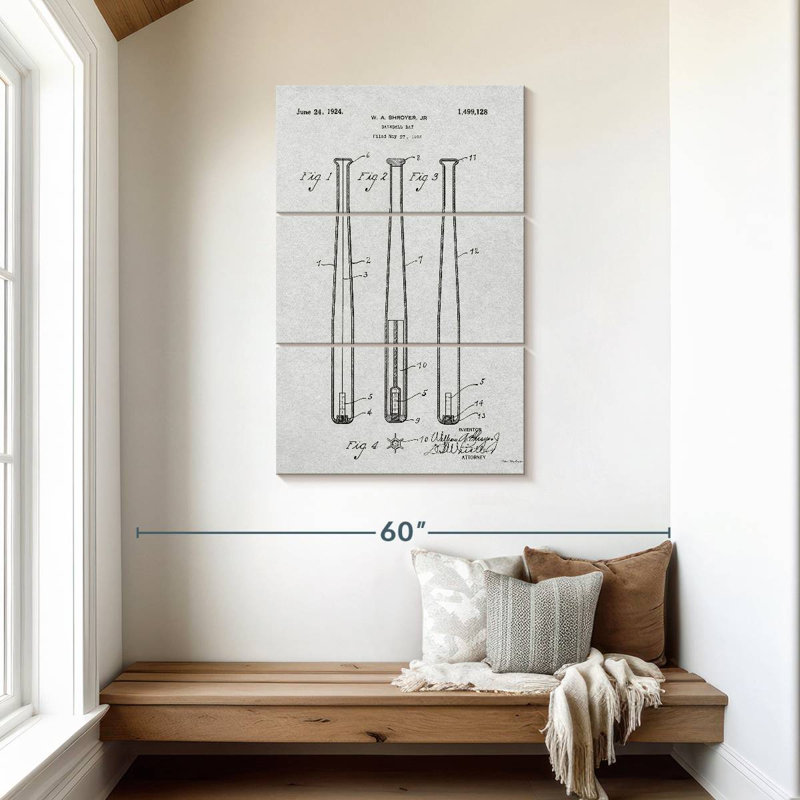 Baseball Bat Laelle, 45" H x 28" W