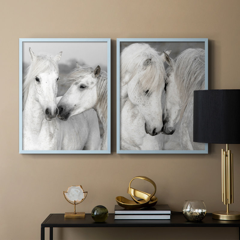 Affection I-Premium, reproduction encadrée - prête à être accrochée - aucun clou requis - aucun clou requis, Bleu
