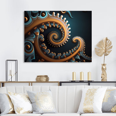 Barbro " Gold And Turquoise Fractal Spiral I "