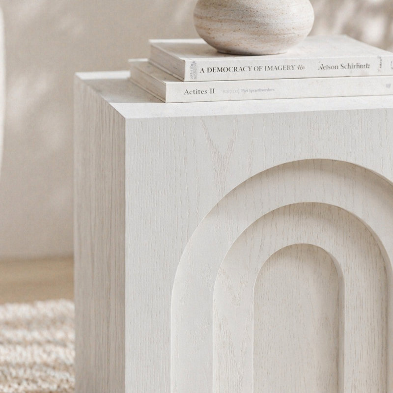 Table d'appoint carrée 15,74 po, White, White, White