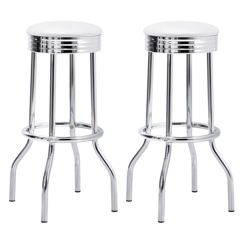 Tabouret de bar pivotant en métal blanc Midge (ensemble de 2)