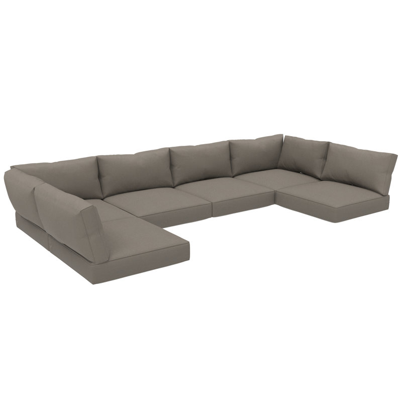 Sunbrella Outdoor Replacement Cushion for Sofa Set, 5" Thickness, Pack of 14 Pcs, Spectrum Graphite