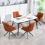 360° Swivel Dining Chairs, Modern Chenille Upholstered Armchairs With Ergonomic Back Support, Sturdy Metal Legs For Kitchen & Dining Room-787347666-787347668