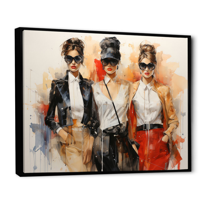 Fashion Woman Walk VI - Imprimé, H 16 po x l 32 po x P 1 po, Cadre flottant noir