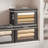 Storage Bins With Lids - Fabric Storage Boxes With Lids, Collapsible Storage Bins With Window, Decorative Closet Organizers And Storage For Clothes, Towels, Books, 3 Pack, Dark Grey