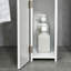 Grande armoire de rangement autoportante avec 2 tablettes ouvertes et 2 armoires à portes, conception compacte et durable-1088093546