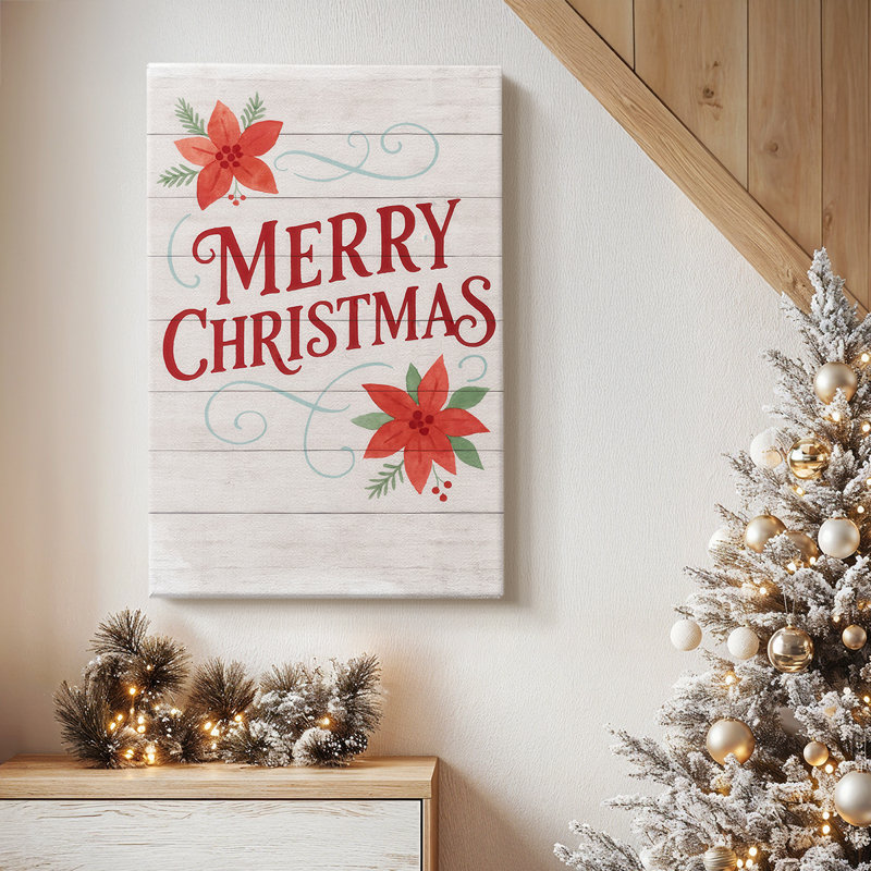 Holly-Red Sleigh Whisper-Premium, toile tendue avec châssis, H 12 po x l 8 po