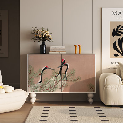 Spacious Walnut Decorative Storage Cabinet