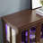 LED light TV Stand with Glass Doors and Adjustable Shelves-1490267602