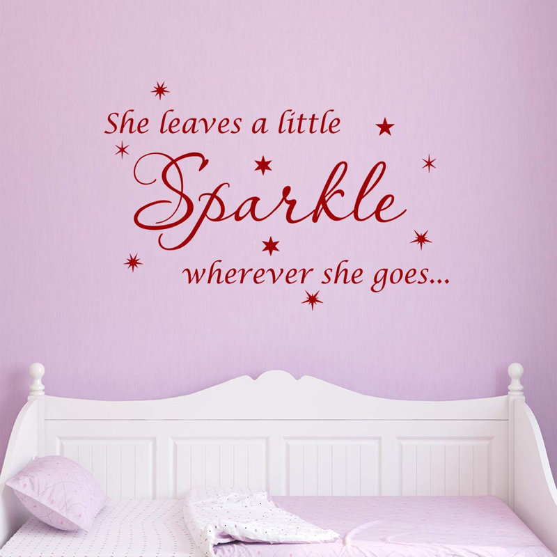 Adhésif décoratif Ashwin She Leaves a Little Sparkle Partout où elle va, H 14 po x l 20 po, Bourgogne