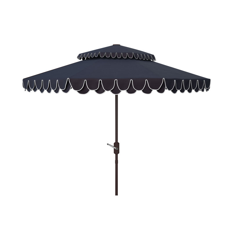 Outdoor Roslyn Crank Outdoor Umbrella, Blue/White
