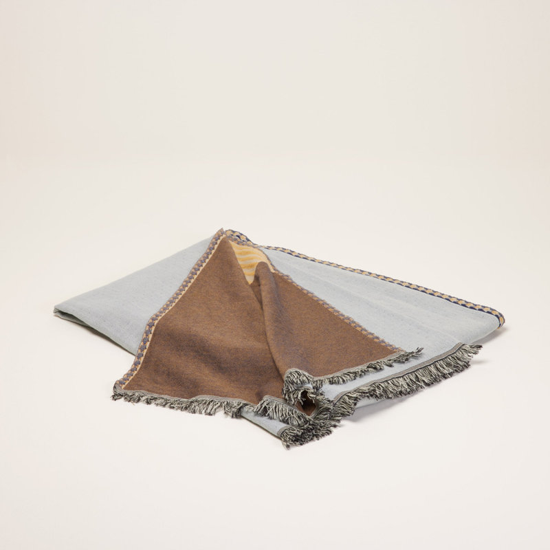 Madura Throw, White/Blue/Orange