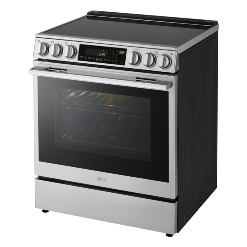 LG 6,3 pi³ Cuisinière électrique encastrée avec installation Instaview, ProBake Convection et friture, Stainless Steel