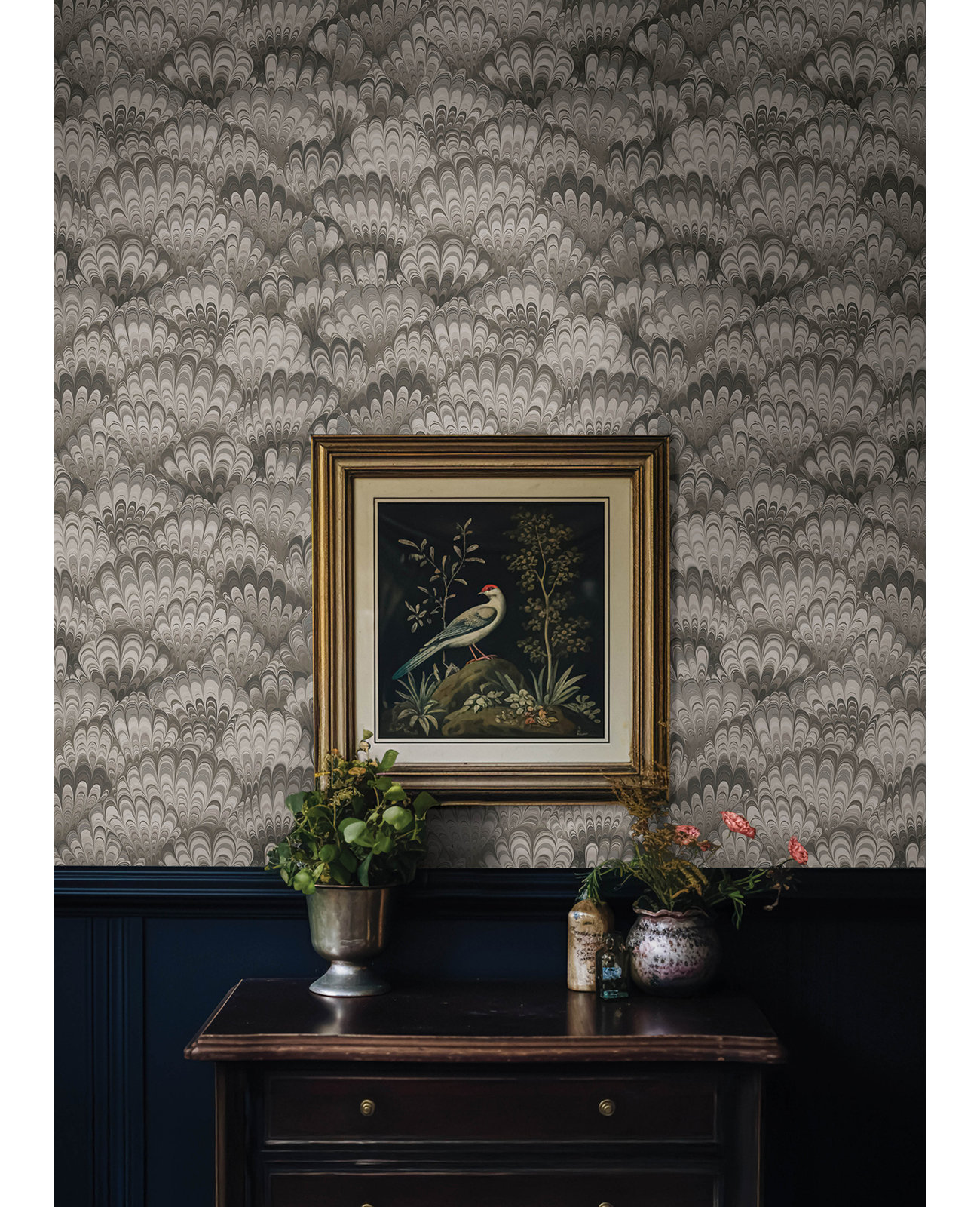 Marbled Ink Wallpaper Double Roll, Beige