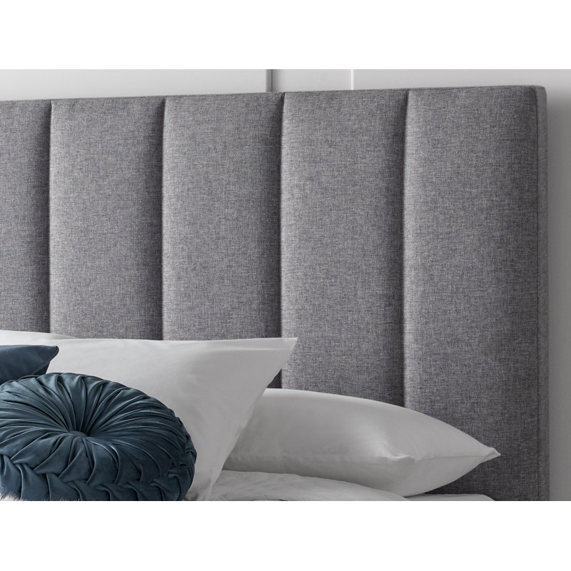 Leight Upholstered Ottoman Storage Bed, Double (4'6), Grey