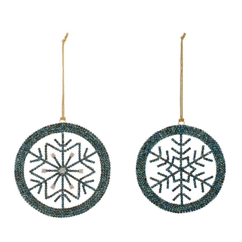 Ensemble d'ornement flocon de neige en fer de 6 à 4,5 po et en acrylique