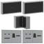 Set Of 11 Black Steel Medium Height-Adjustable