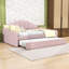 Lit de jour rembourré en bois double avec lit gigogne et lattes-601680155