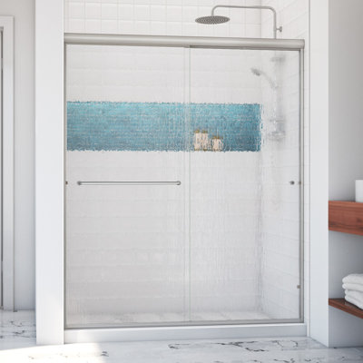 Leser 56" W x 60" H Semi-Frameless Shower Door