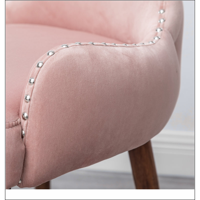 Fauteuil d'appoint Lindale, Velours rose