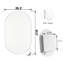 Armoire de salle de bain ovale encastrée en métal avec miroir - 20 x 34 po, tablettes réglables, blanc pour la décoration, cadre mural 20,94 x 4,39 po, compact-1318369070