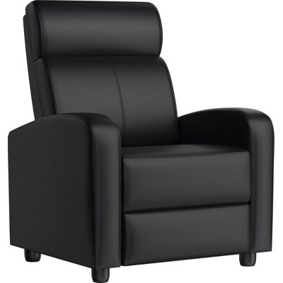 Recliner Chair PU Leather Reclining Sofa With Lumbar Support, Overstuffed High-Density Foam, And Adjustable Backrest For Home Theater Or Living Room