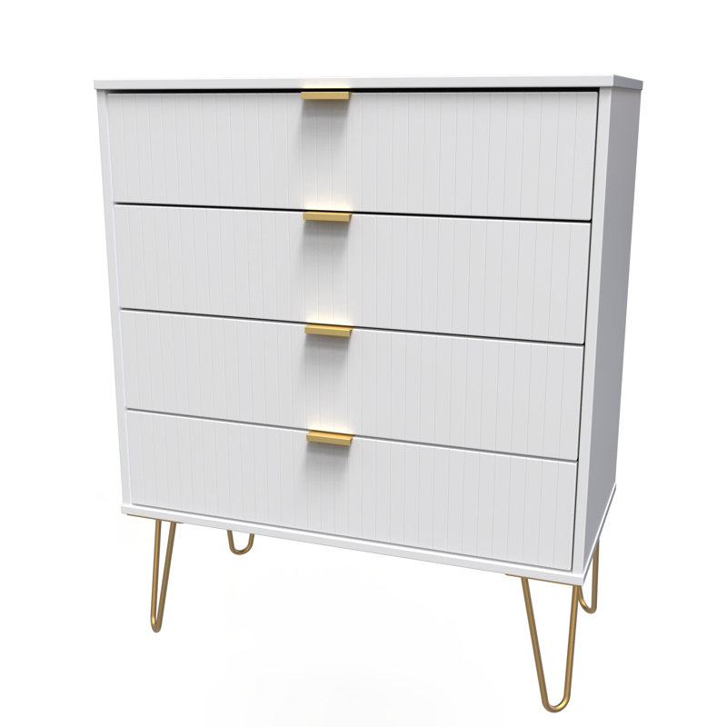 Alara 77cm W 4 - Drawer Chest of Drawers, White