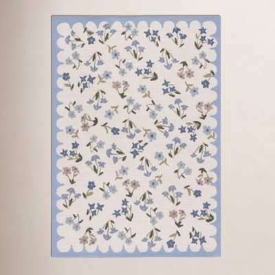 Hand-Tufted Wool Floral Outdoor Rug