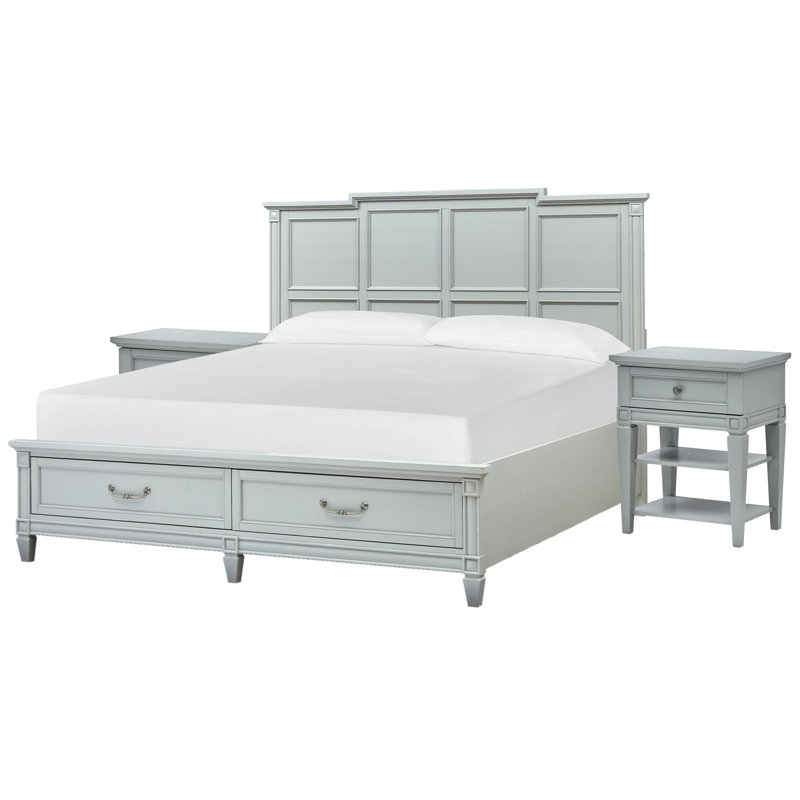 Lit très grand avec rangement Birdsall, Très grand, 2 Pcs: Bed, Nightstand