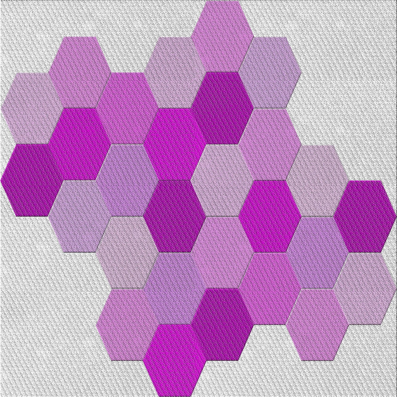 Tapis mauve à motif géométrique Kollman, Carré 3 pi