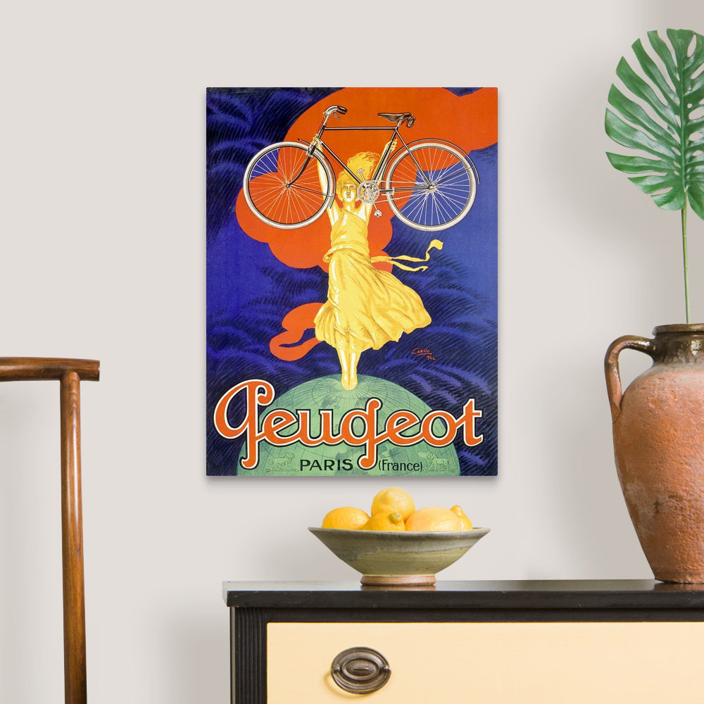 " Peugeot Bicycle, Paris, Vintage Poster, By Jean Carlu " by Jean Carlu Trinx 