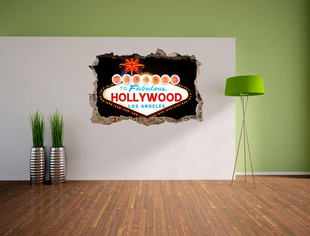 Wandtattoo Dark buntes Hollywood Ortseingangsschild