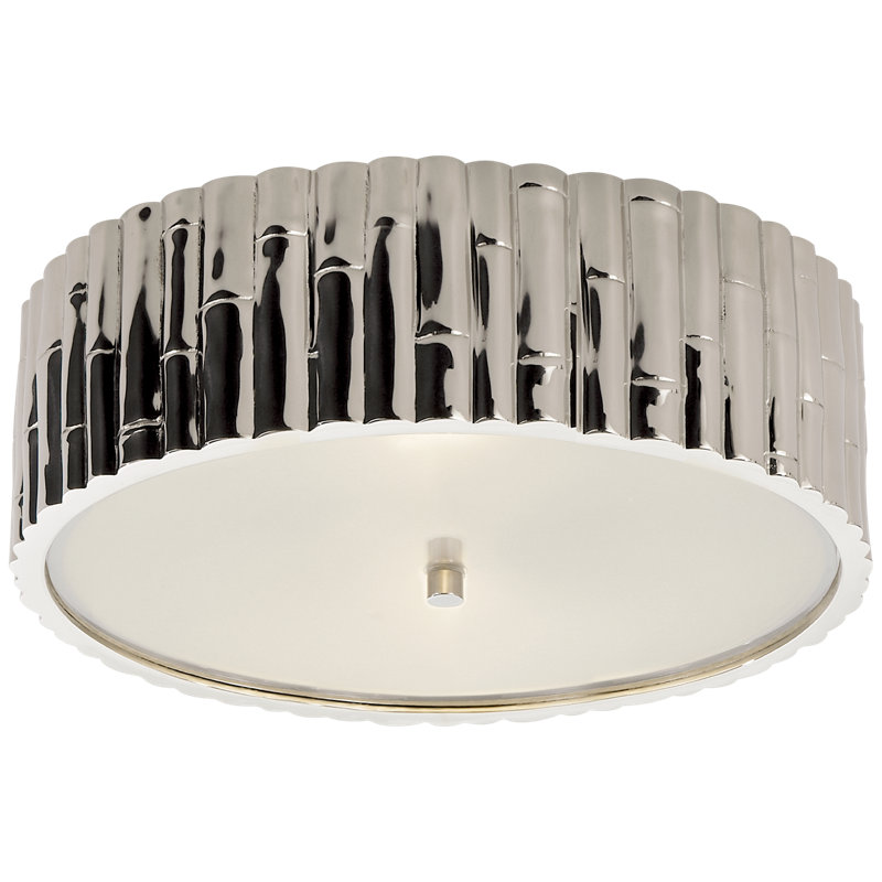 Alexa Hampton Frank Small Flush Mount, Plaster White, 2 - Lights, 4.75" H x 11.25" W x 11.25" D