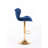 Set Of 2  Bar Stools,With Chrome Footrest And Base Swivel Height Adjustable Mechanical Lifting Velvet + Golden Leg Simple Bar Stool-Blue-117042366-117042367