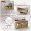 Sac de rangement mural 3 pièces, panier de rangement suspendu en lin avec poches, bac imperméable pour la cuisine, la chambre à coucher, le bureau, le camping-car (kaki)