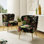 Fauteuil demi-tonneau en velours avec dossier capitonné Alice Felicia