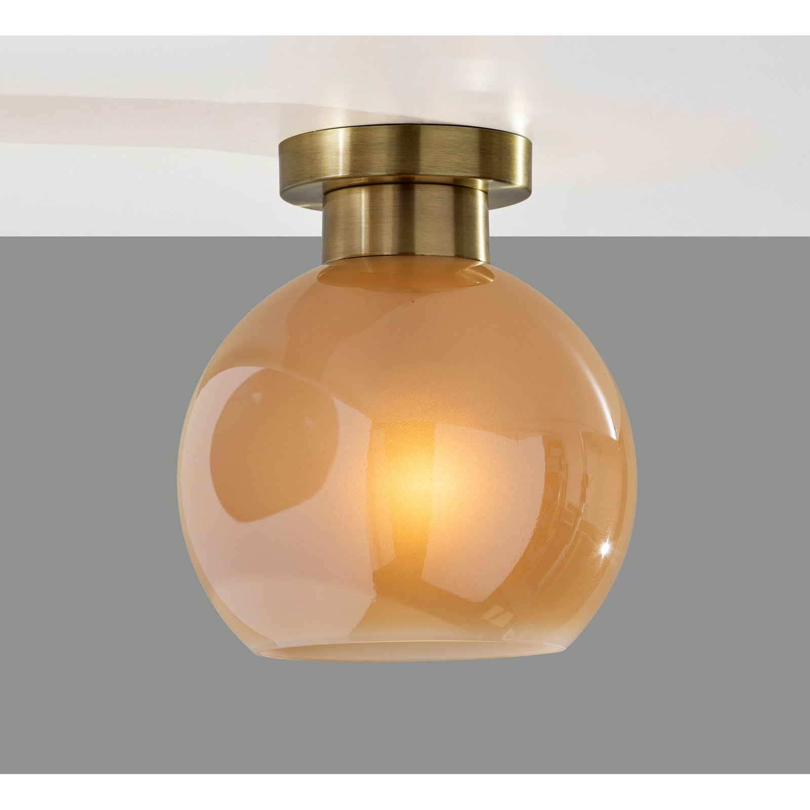 Atticus Flush Mount, Antique Brass, Gold