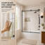 60'' - W x 60'' H Sliding Frameless Tub Door with Clear Glass-98154824