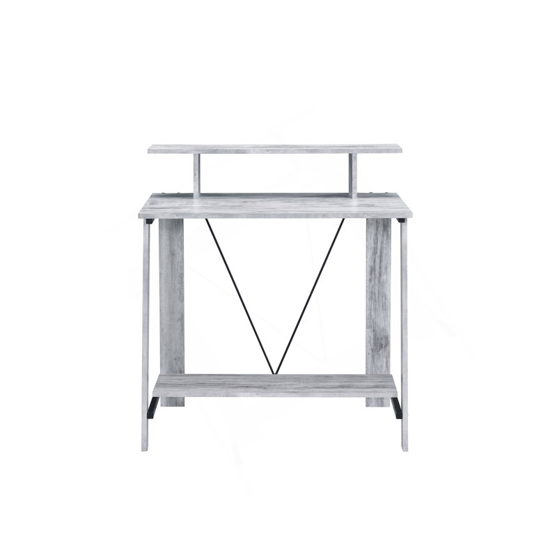 Bureau d'écriture polyvalent avec des finitions élégantes et un rangement pratique, Blanc