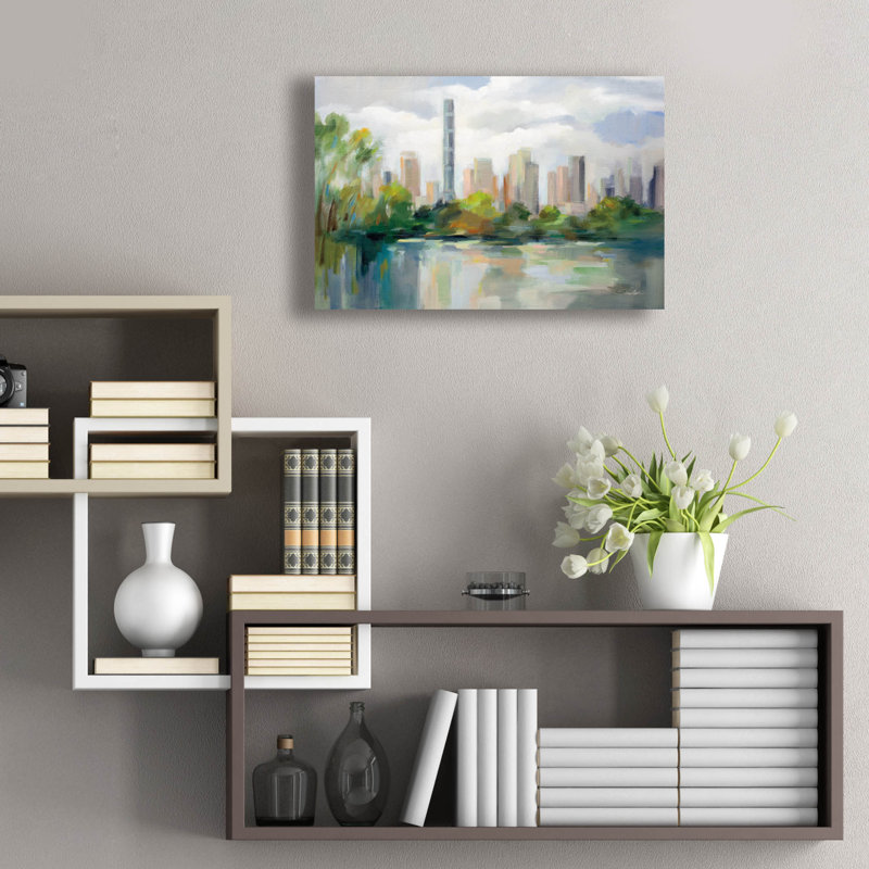  «Central Park Early Spring» par Silvia Vassileva, art mural en verre acrylique, 24 po x 16 po, H 16 po x l 24 po
