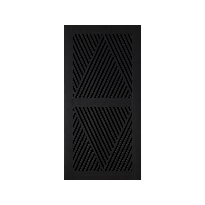 Porte de grange en bois de pin de 80 po de haut à motif de losanges noir non assemblé Homacer (usage intérieur seulement)