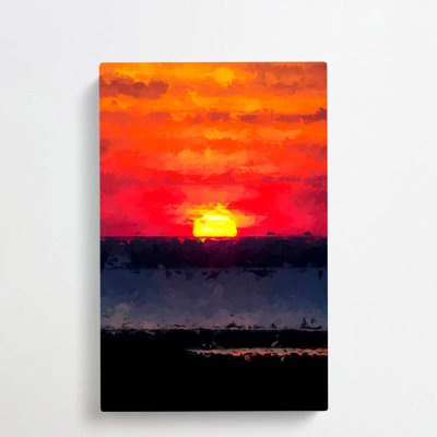 Sunset In Florida In Abstract - Wrapped Canvas