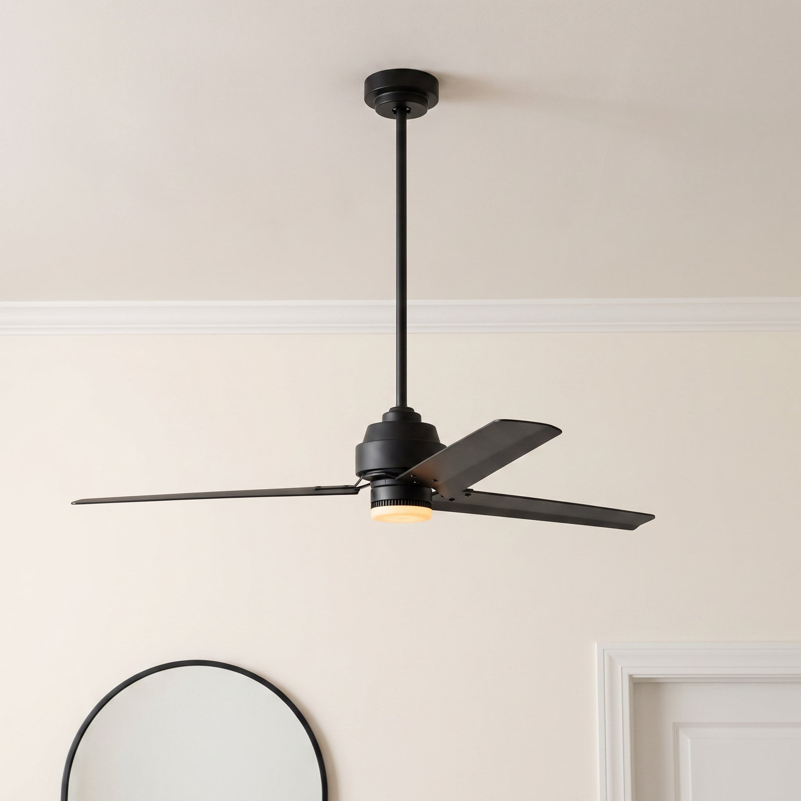 Saxony 68'' 3 Blade Ceiling Fan, Midnight Black