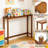 Slim Bamboo Console Table For Narrow Spaces, Solid Full-Piece Tabletop Entryway Sofa Side Table For Hallway Living Room Bedroom