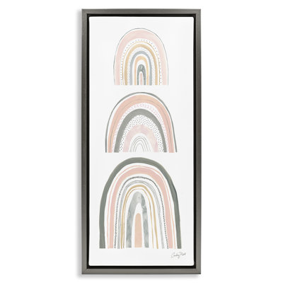 Art mural sur toile flottante ludique, gris et rose, par Courtney Prahl