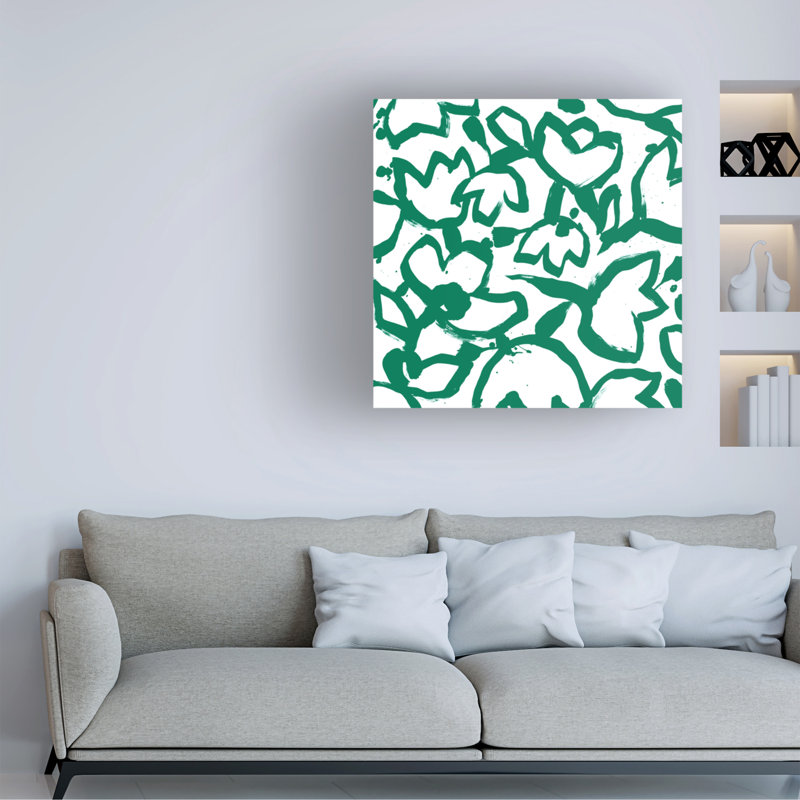 Bolognaise «Flora Patch I» sur toile, H 14 po x l 14 po