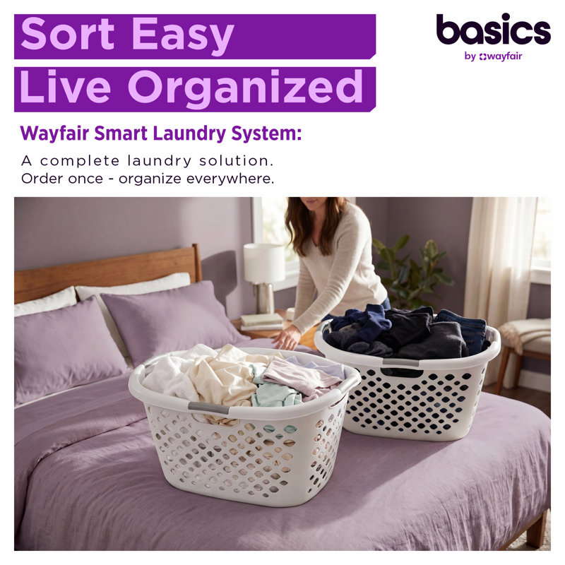 Wayfair Basics Hip-Grip Laundry Basket 1.75 Bu