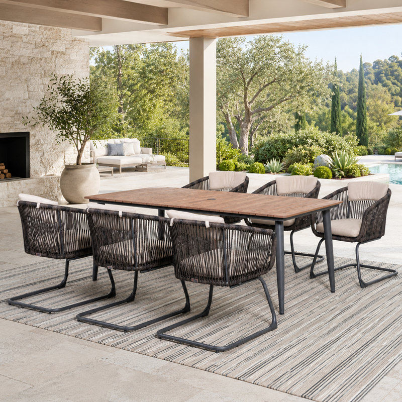 Table de salle à manger pour l'extérieur, 28.74" H x 77.95" W x 37.4" D, 6