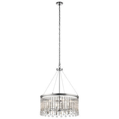 Lustre cylindrique unique et remarquable à 6 lumières Piper